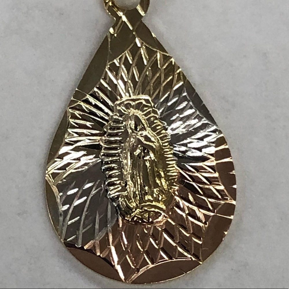 Gold Plated Virgin Mary Pendent Chain Necklace